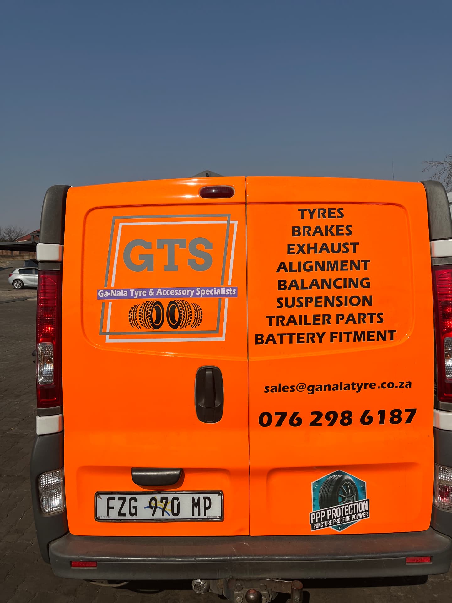 GTS mobile service van rear